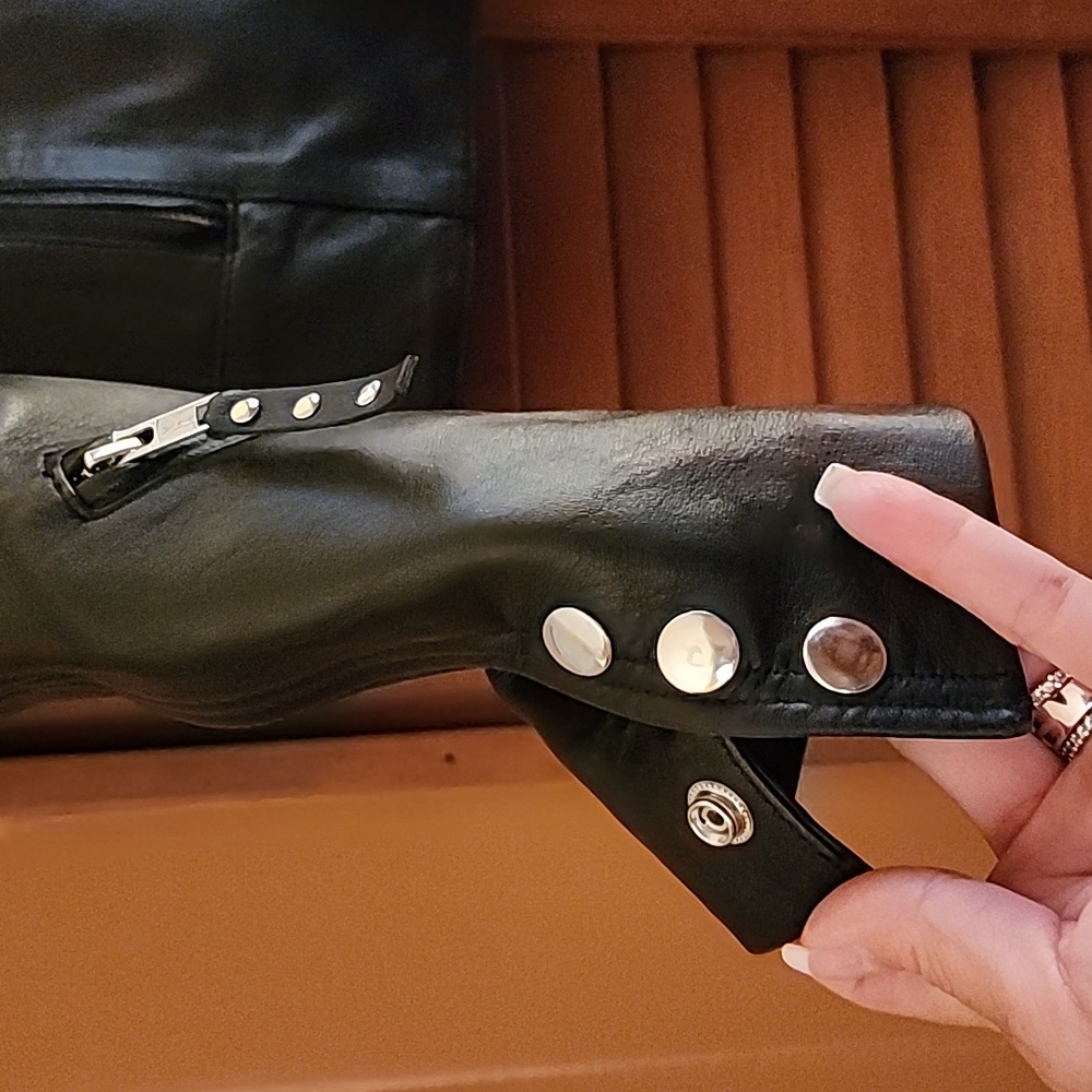 Womens First Leather Motorcycle Jacket - Picture 5 of 15